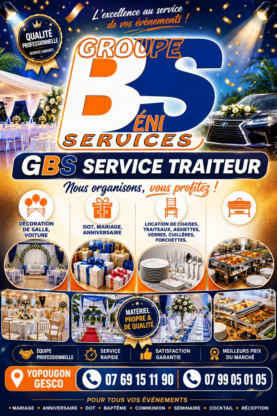 Service traiteur Groupe Béni Services
