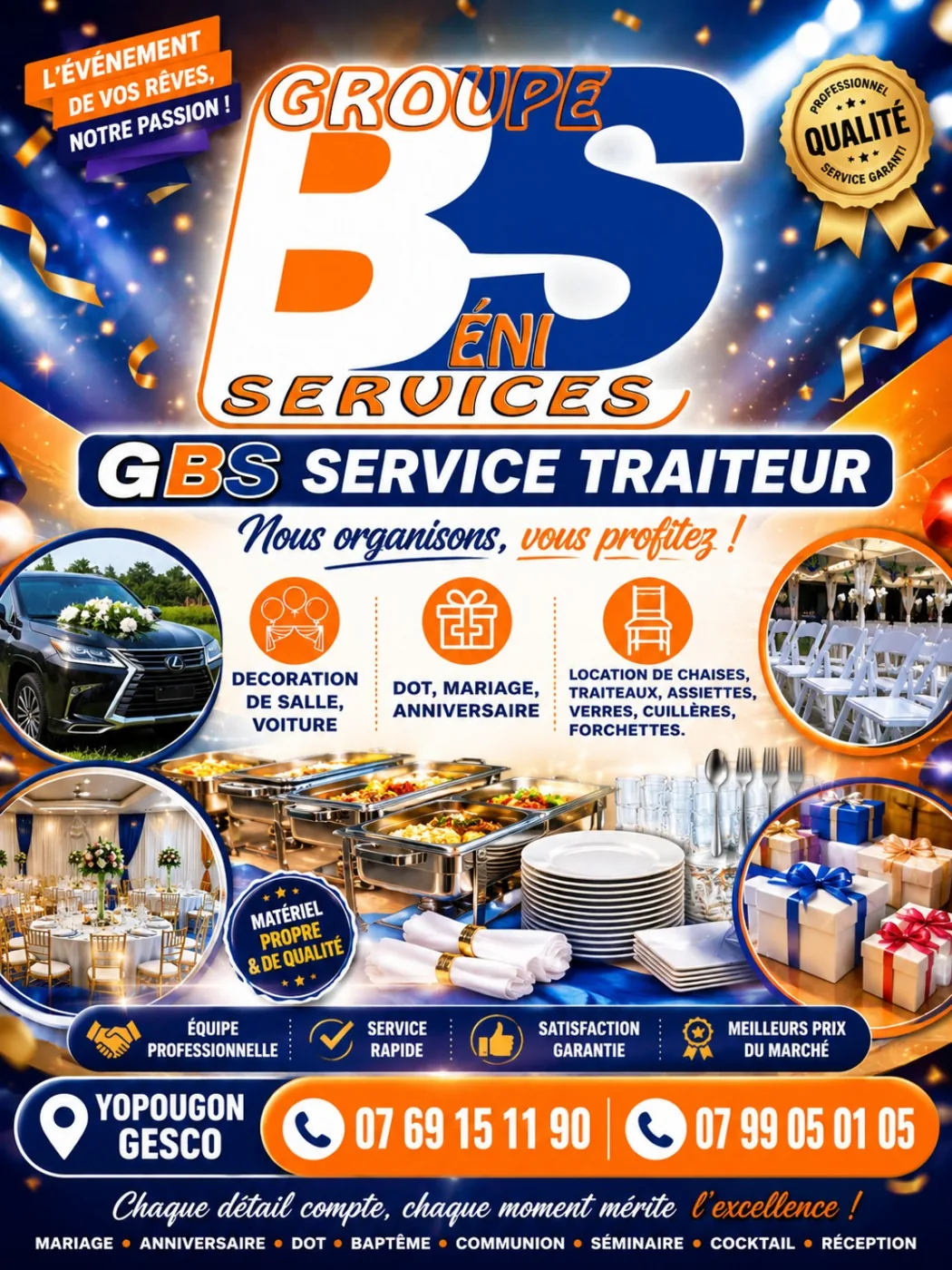 Décoration événementielle Groupe Béni Services
